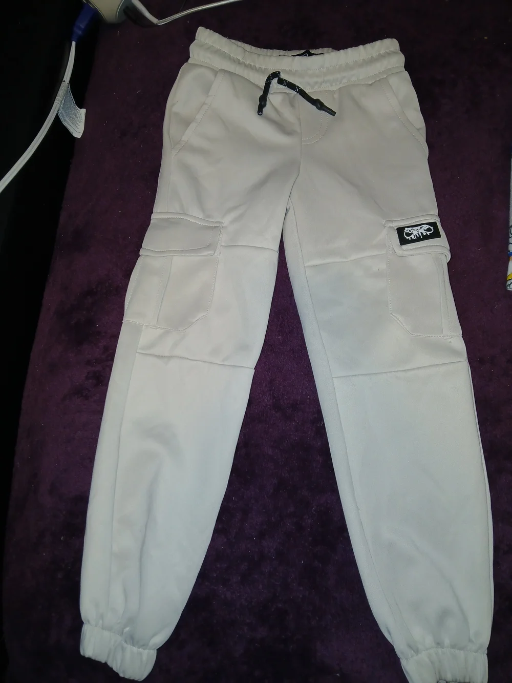 Puma White Splatter Logo Tee and White Jogger Set - Picture 5 of 7